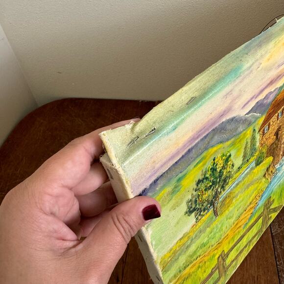 Vintage Mill House on River‎ in Country Scene Original Painting SIGNED DeMarko - Picture 5 of 9